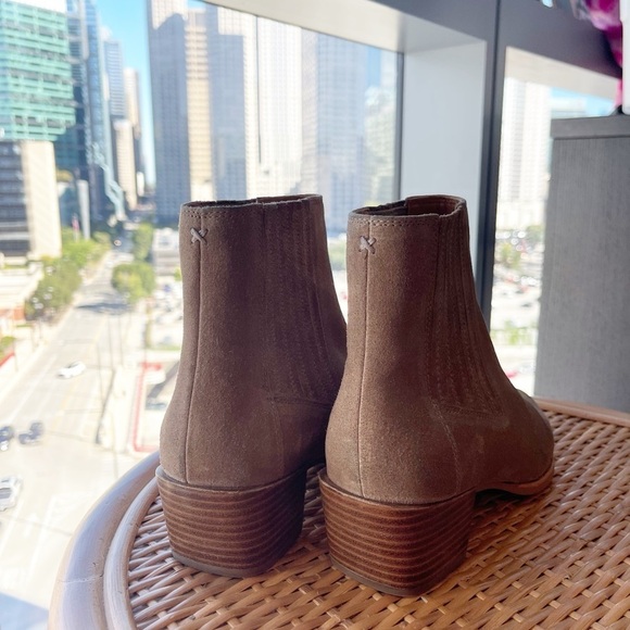 Rag&Bone Rover Pleated Suede Pointed Toe High Ankle Boots Scandinavian Size 8 - Picture 4 of 6